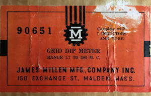 Millen Box Label